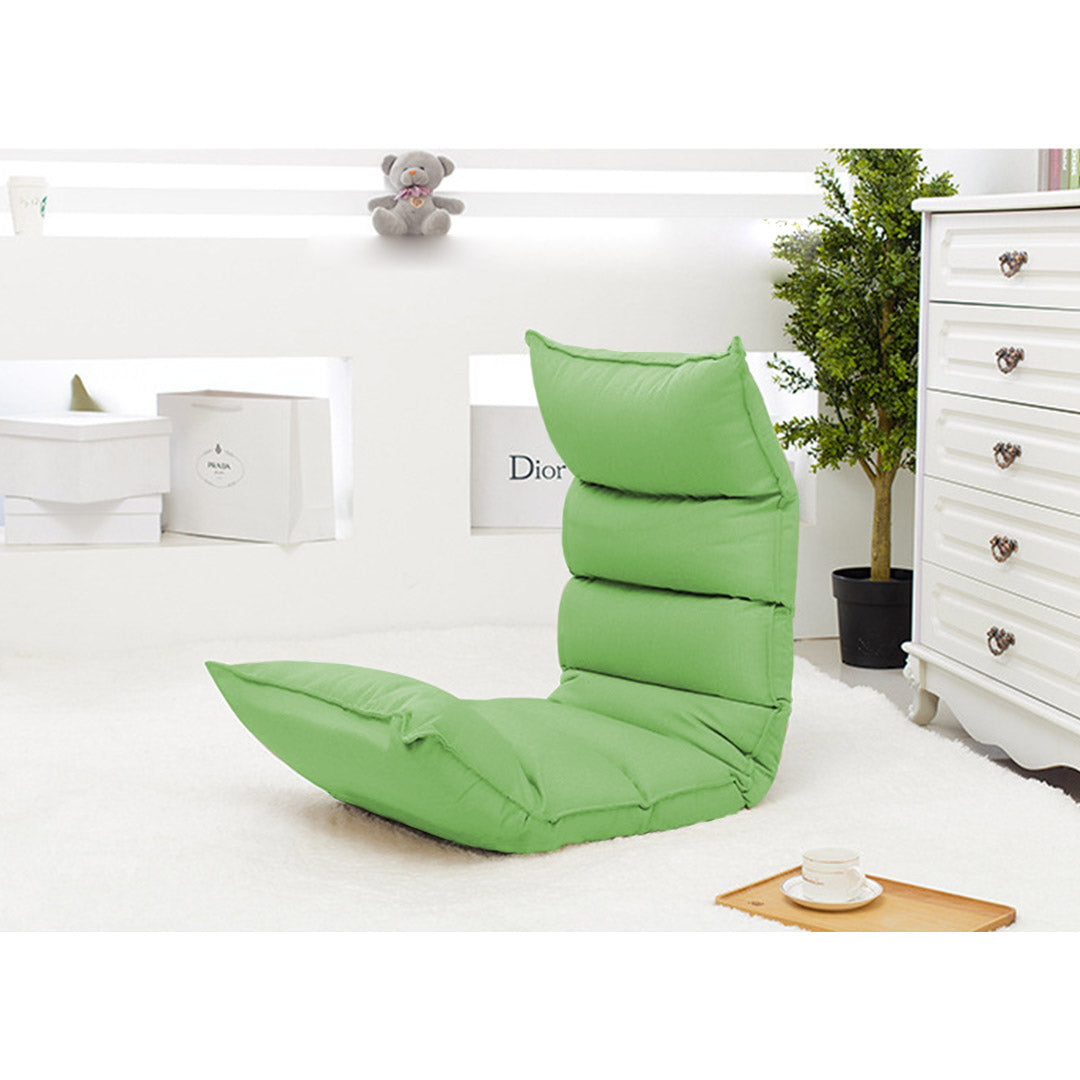 SOGA 2X Foldable Tatami Floor Sofa Bed Meditation Lounge Chair Recliner Lazy Couch Green LUZ-LoungeLeatherGreenX2