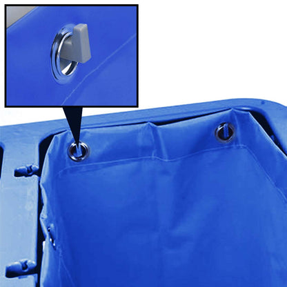 SOGA 3 Tier Multifunction Janitor Cleaning Waste Cart Trolley and Waterproof Bag Blue LUZ-FoodCart033GWBlue