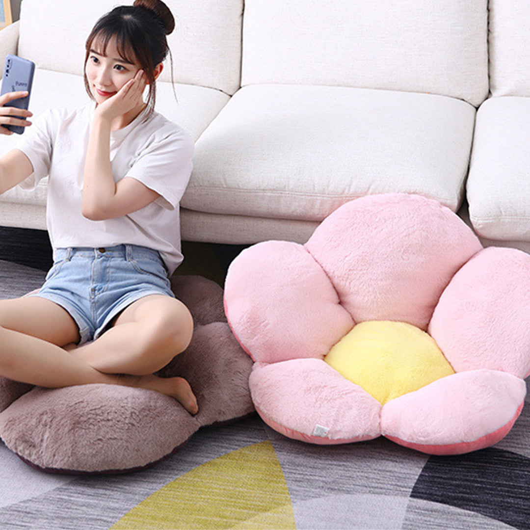 SOGA Pink Whimsical Big Flower Shape Cushion Soft Leaning Bedside Pad Floor Plush Pillow Home Decor LUZ-SCushion082