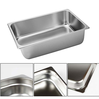 SOGA 6X Gastronorm GN Pan Full Size 1/1 GN Pan 20cm Deep Stainless Steel Tray With Lid LUZ-GP5406wLidX6