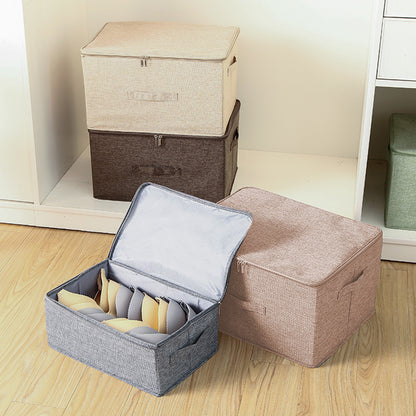 SOGA Beige Large Portable Double Zipper Storage Box Moisture Proof Clothes Basket Foldable Home Organiser LUZ-SBox024