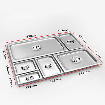 SOGA 4X Gastronorm GN Pan Lid Full Size 1/1 Stainless Steel Tray Top Cover LUZ-GP5501-JLID1F-X4