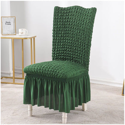 SOGA Dark Green Chair Cover Seat Protector with Ruffle Skirt Stretch Slipcover Wedding Party Home Decor LUZ-Chaircov23C