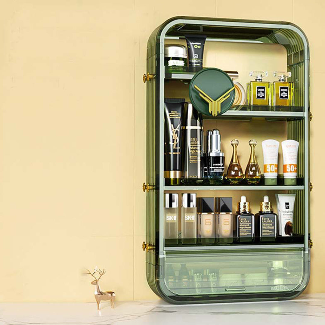 SOGA Green Multi Tier Cosmetic Storage Rack Bathroom Vanity Tray Display Stand Organiser LUZ-BathC130