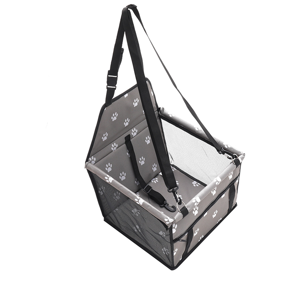 SOGA Waterproof Pet Booster Car Seat Breathable Mesh Safety Travel Portable Dog Carrier Bag Grey LUZ-CarPetBag013GREY