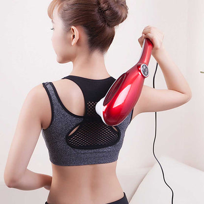 SOGA 6 Heads Portable Handheld Massager Soothing Stimulate Blood Flow Shoulder Red LUZ-Massager833ARed