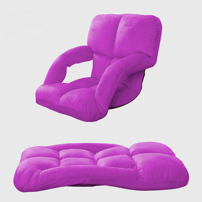 SOGA 4X Foldable Lounge Cushion Adjustable Floor Lazy Recliner Chair with Armrest Purple LUZ-LoungeKidPurpleX4