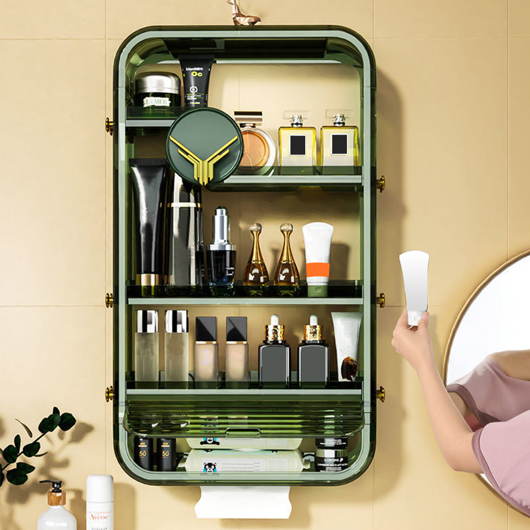 SOGA 2X Green Multi Tier Cosmetic Storage Rack Bathroom Vanity Tray Display Stand Organiser LUZ-BathC130X2