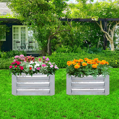 SOGA 2X 60cm Hexagon Shape Galvanised Raised Garden Bed Vegetable Herb Flower Outdoor Planter Box LUZ-MetalBSil519X2