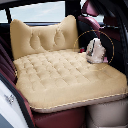 SOGA 2X Beige Honeycomb Inflatable Car Mattress Portable Camping Air Bed Travel Sleeping Kit Essentials LUZ-CarMat012X2