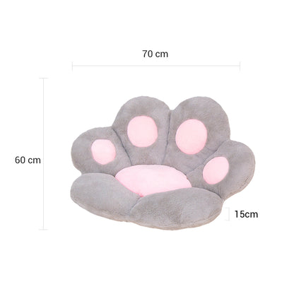 SOGA 2X 70cm Grey Paw Shape Cushion Warm Lazy Sofa Decorative Pillow Backseat Plush Mat Home Decor LUZ-SCushion013X2