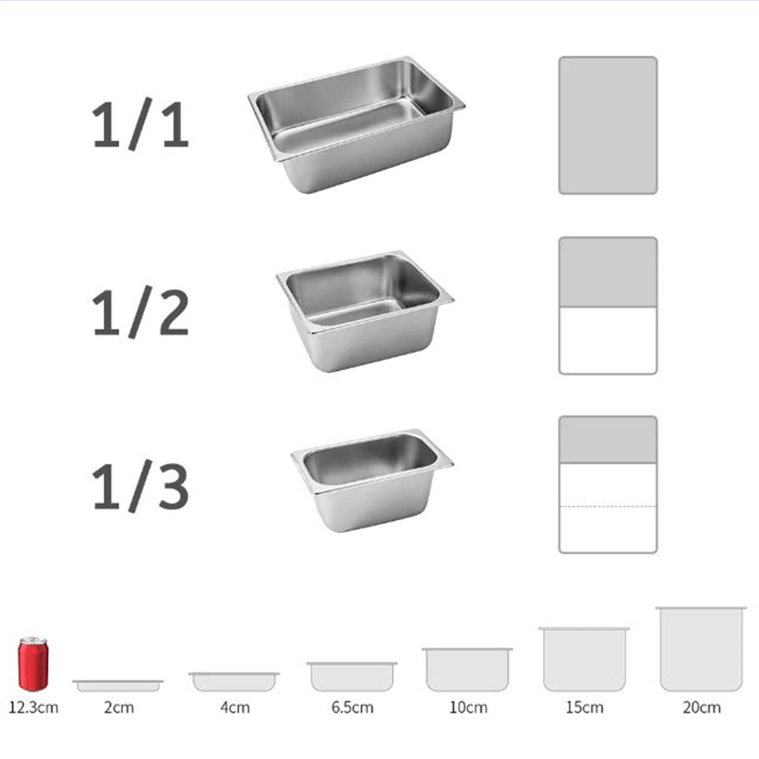 SOGA 4X Gastronorm GN Pan Full Size 1/1 GN Pan 2cm Deep Stainless Steel Tray LUZ-GastronormPans5401X4