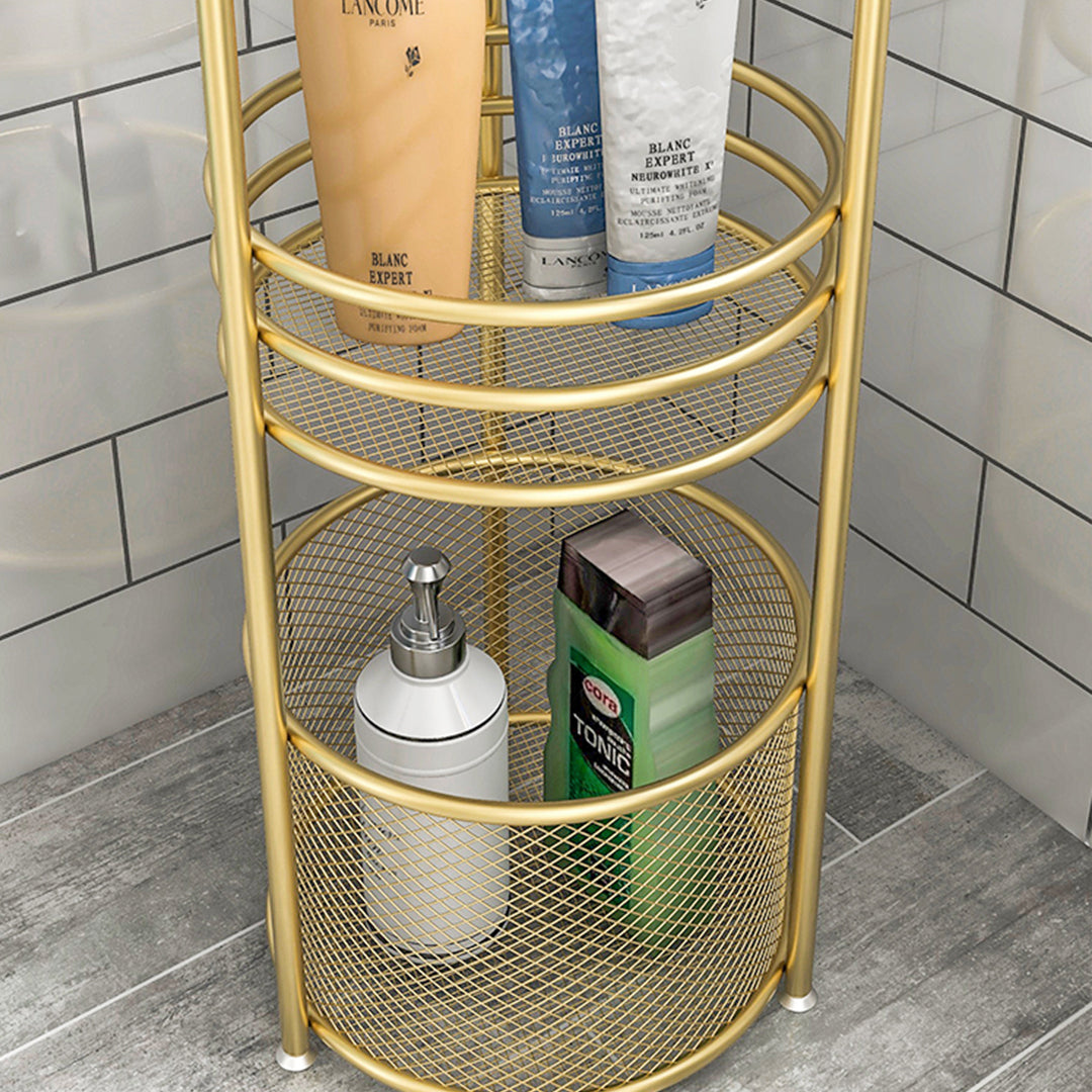 SOGA 2X 3 Tier Bathroom Freestanding Storage Shelf Multifunctional Display Rack Organiser with Basket LUZ-FPotZWJ15X2