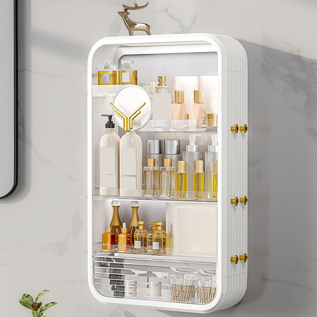 SOGA 2X White Multi Tier Cosmetic Storage Rack Bathroom Vanity Tray Display Stand Organiser LUZ-BathC129X2