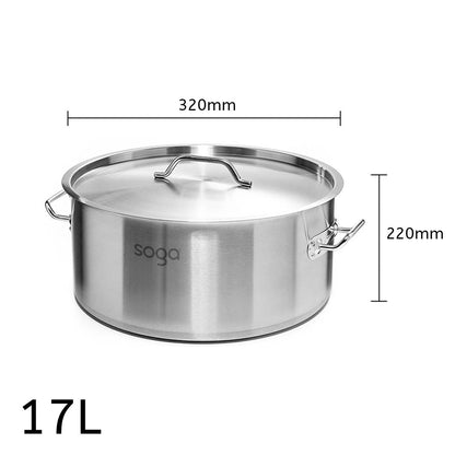 SOGA Electric Smart Induction Cooktop and 17L Stainless Steel Stockpot LUZ-ECookt-StockPot17L