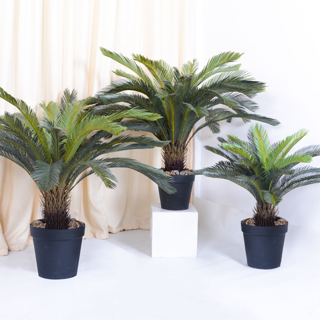 SOGA 2X 125cm Artificial Indoor Cycas Revoluta Cycad Sago Palm Fake Decoration Tree Pot Plant LUZ-APlantFH1071281X2