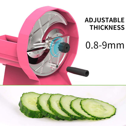 SOGA 2X Commercial Manual Vegetable Fruit Slicer Kitchen Cutter Machine Pink LUZ-FruitCutterPinkX2