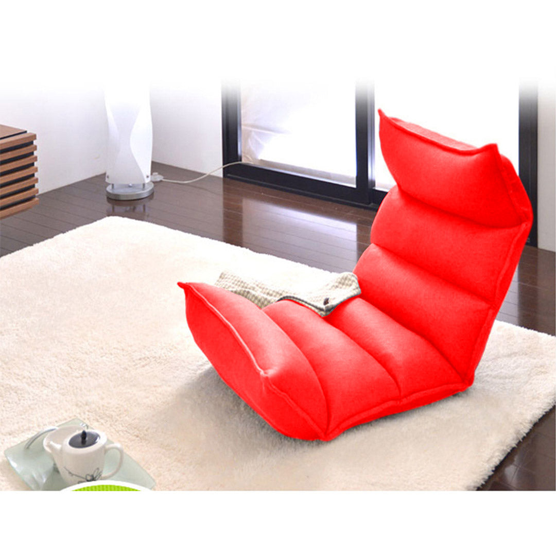 SOGA 2X Foldable Tatami Floor Sofa Bed Meditation Lounge Chair Recliner Lazy Couch Red LUZ-LoungeLeatherRedX2