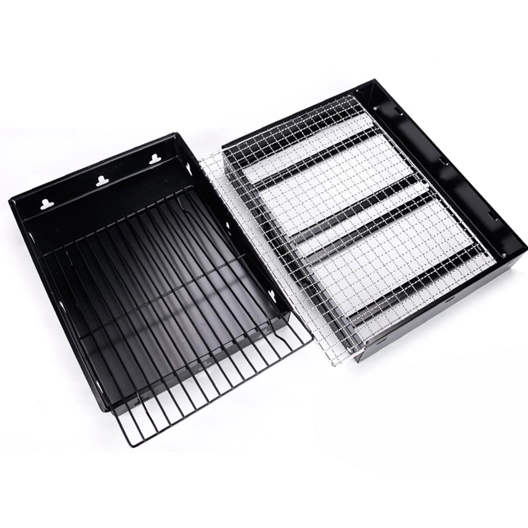 SOGA 2X Portable Mini Folding Thick Box-type Charcoal Grill for Outdoor BBQ Camping LUZ-CharcoalBBQGrillBoxX2