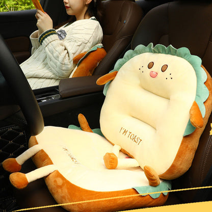 SOGA Cute Face Toast Bread Cushion Stuffed Car Seat Plush Cartoon Back Support Pillow Home Decor LUZ-SCushion042