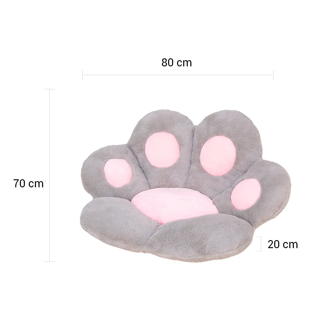 SOGA 2X Grey Paw Shape Cushion Warm Lazy Sofa Decorative Pillow Backseat Plush Mat Home Decor LUZ-SCushion017X2