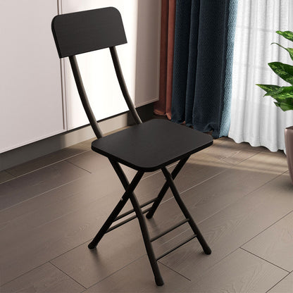 SOGA Black Foldable Chair Space Saving Lightweight Portable Stylish Seat Home Decor Set of 2 LUZ-ChairAS711