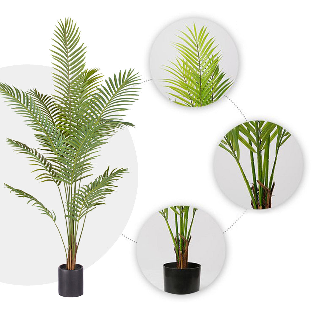 SOGA 4X 210cm Green Artificial Indoor Rogue Areca Palm Tree Fake Tropical Plant Home Office Decor LUZ-APlantSWK21012X4