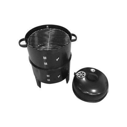 SOGA 2X 3 In 1 Barbecue Smoker Outdoor Charcoal BBQ Grill Camping Picnic Fishing LUZ-CharcoalBBQSmokerX2