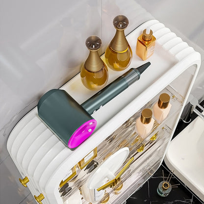 SOGA White Multi Tier Cosmetic Storage Rack Bathroom Vanity Tray Display Stand Organiser LUZ-BathC129