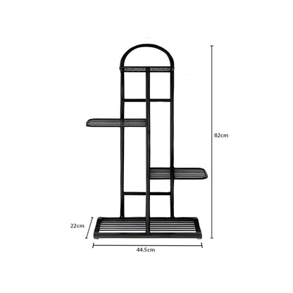 SOGA 2X 4 Tier 5 Pots Black Metal Plant Stand Flowerpot Display Shelf Rack Indoor Home Office Decor LUZ-FPotH02X2