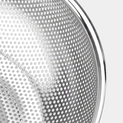 SOGA Stainless Steel Perforated Metal Colander Set Food Strainer Basket Mesh Net Bowl with 2 Handle LUZ-ColanderBowlSet