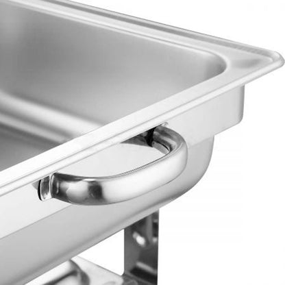 SOGA 4X 9L Stainless Steel Full Size Roll Top Chafing Dish Food Warmer LUZ-ChafingDish8231X4