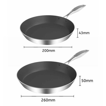 SOGA Dual Burners Cooktop Stove With 20cm and 26cm Induction Frying Pan Skillet LUZ-ECooktDBL-FRY2868-FRY2871