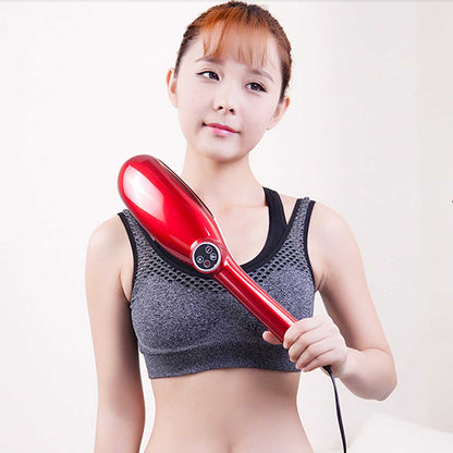 SOGA 6 Heads Portable Handheld Massager Soothing Stimulate Blood Flow Shoulder Red LUZ-Massager833ARed