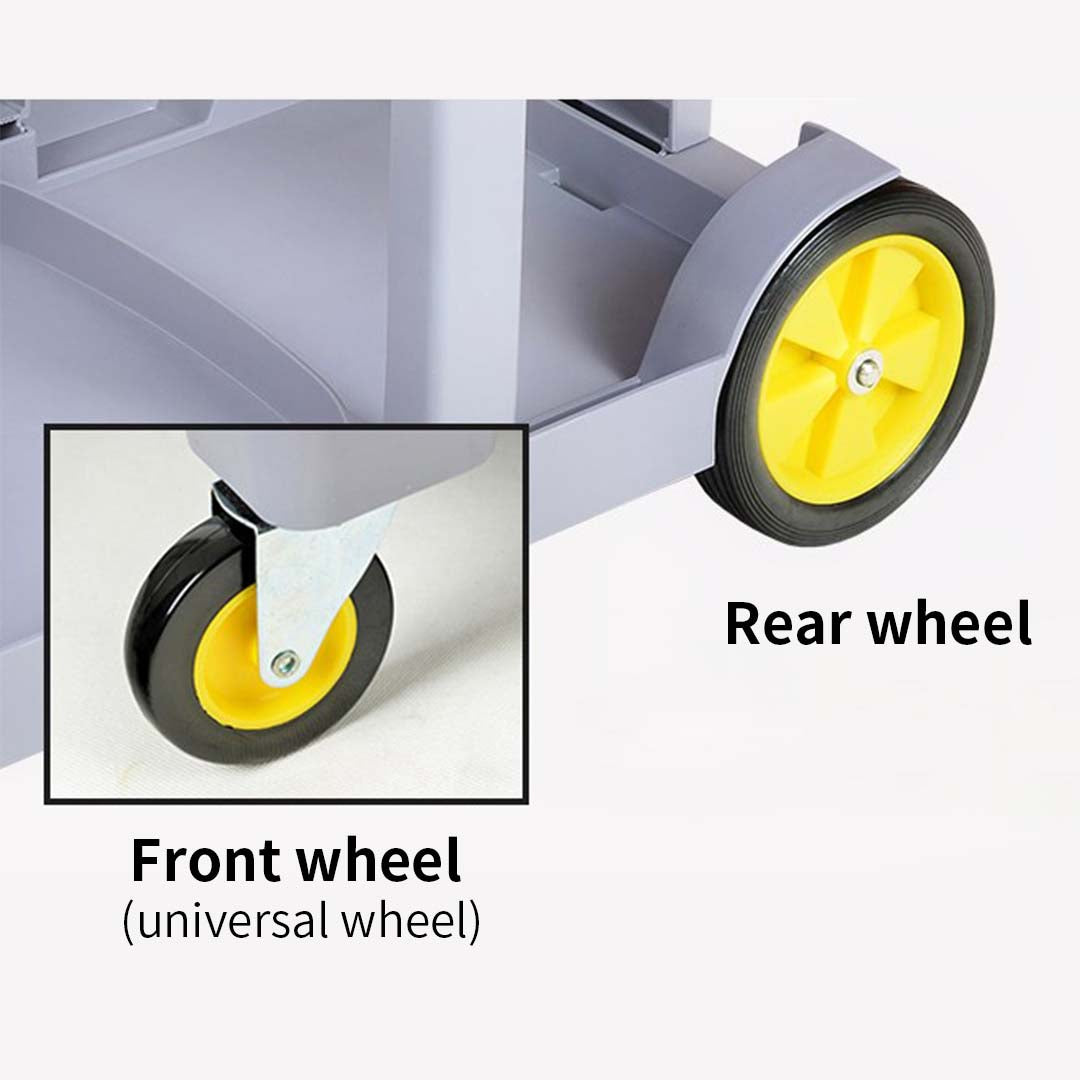SOGA 2X 3 Tier Multifunction Janitor Cleaning Waste Cart Trolley and Waterproof Bag LUZ-FoodCart033GWGrayX2