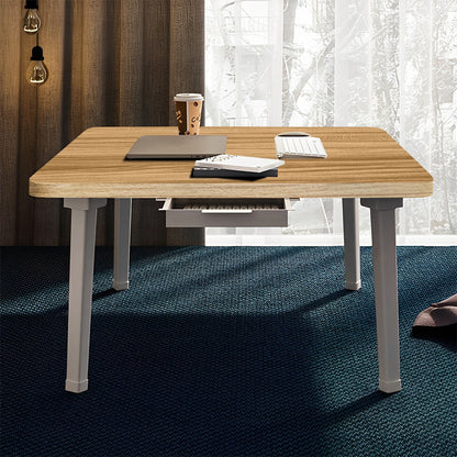 SOGA Wood-Colored Portable Floor Table Small Square Space-Saving Mini Desk Home Decor LUZ-FloorTable503