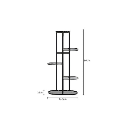 SOGA 5 Tier 6 Pots Black Metal Plant Rack Flowerpot Storage Display Stand Holder Home Garden Decor LUZ-FPotH27