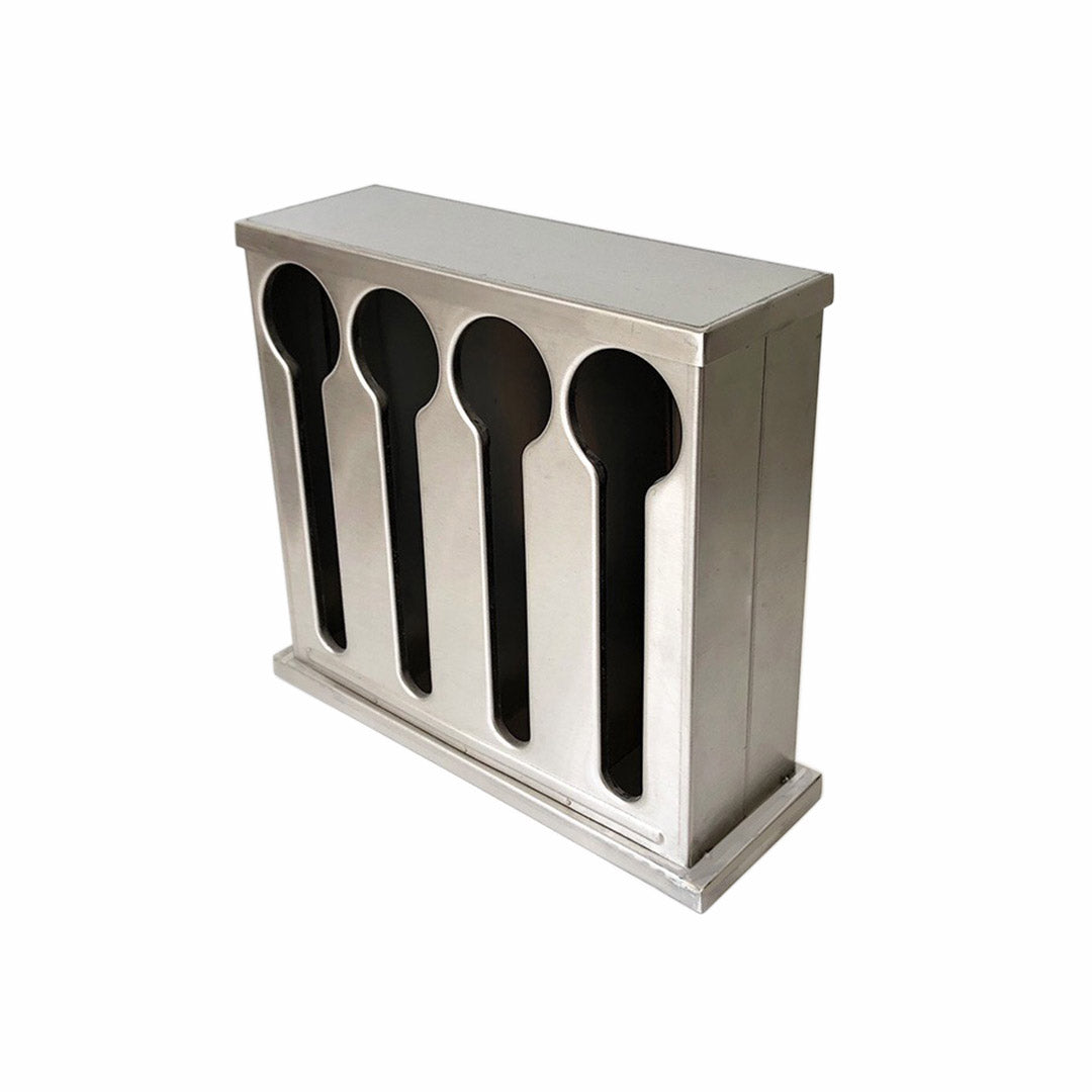 SOGA 2X Stainless Steel Buffet Restaurant Spoon Utensil Holder Storage Rack 4 Holes LUZ-CutleryHolder4631X2