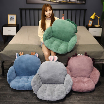 SOGA 2X Gray Bunny Shape Cushion Soft Leaning Bedside Pad Sedentary Plushie Pillow Home Decor LUZ-SCushion092X2