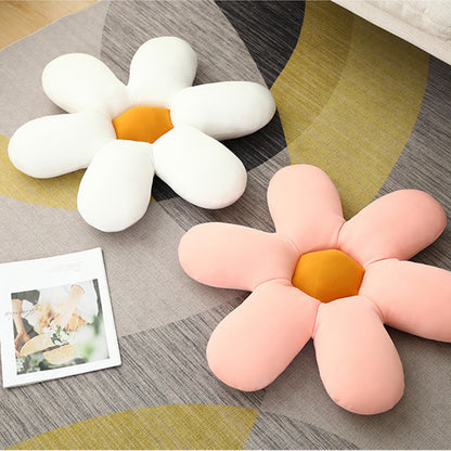 SOGA 2X Pink Daisy Flower Shape Cushion Soft Leaning Bedside Pad Floor Plush Pillow Home Decor LUZ-SCushion072X2