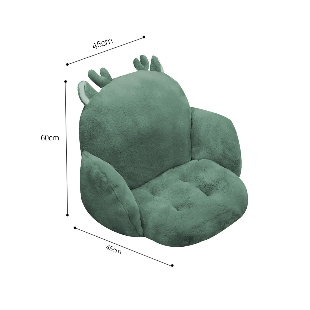 SOGA 2X Green Dino Shape Cushion Soft Leaning Bedside Pad Sedentary Plushie Pillow Home Decor LUZ-SCushion093X2