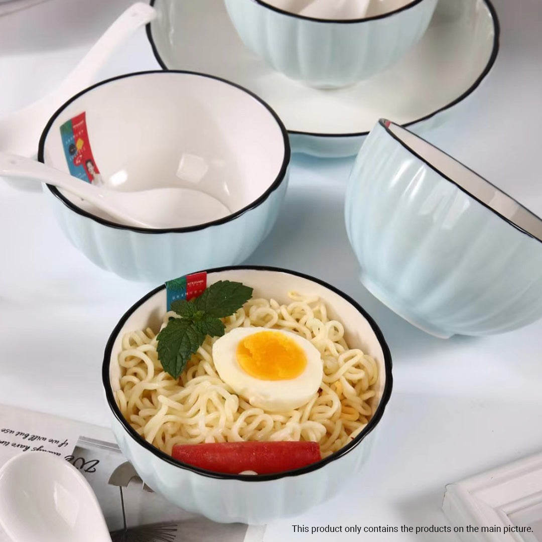 SOGA Blue Japanese Style Ceramic Dinnerware Crockery Soup Bowl Plate Server Kitchen Home Decor Set of 12 LUZ-BowlG308