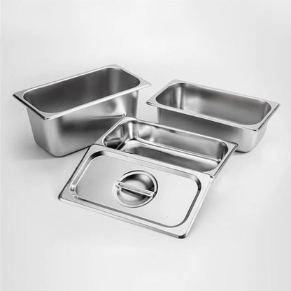 SOGA 2X Gastronorm GN Pan Full Size 1/3 GN Pan 10cm Deep Stainless Steel Tray LUZ-GastronormPans5416X2