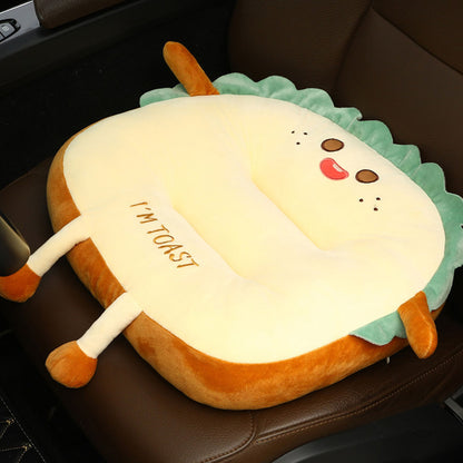 SOGA Cute Face Toast Bread Cushion Stuffed Car Seat Plush Cartoon Back Support Pillow Home Decor LUZ-SCushion042