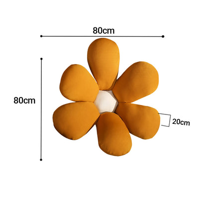 SOGA Coffee Daisy Flower Shape Cushion Soft Leaning Bedside Pad Floor Plush Pillow Home Decor LUZ-SCushion073