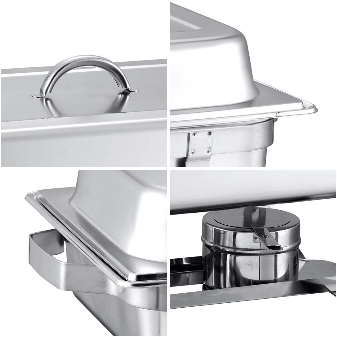 SOGA 4X Stainless Steel Chafing Food Warmer Catering Dish 9L Full Size LUZ-ChafingDish56301X4