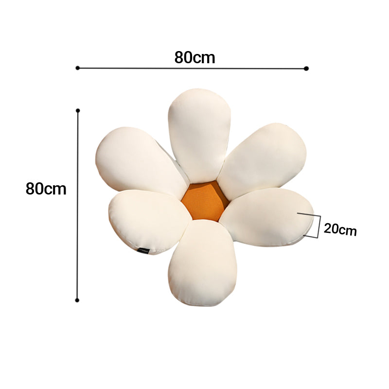 SOGA White Daisy Flower Shape Cushion Soft Leaning Bedside Pad Floor Plush Pillow Home Decor LUZ-SCushion071