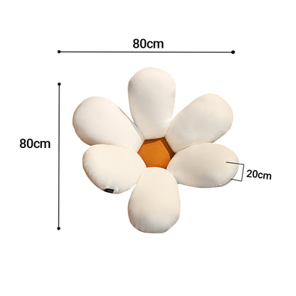 SOGA White Daisy Flower Shape Cushion Soft Leaning Bedside Pad Floor Plush Pillow Home Decor LUZ-SCushion071