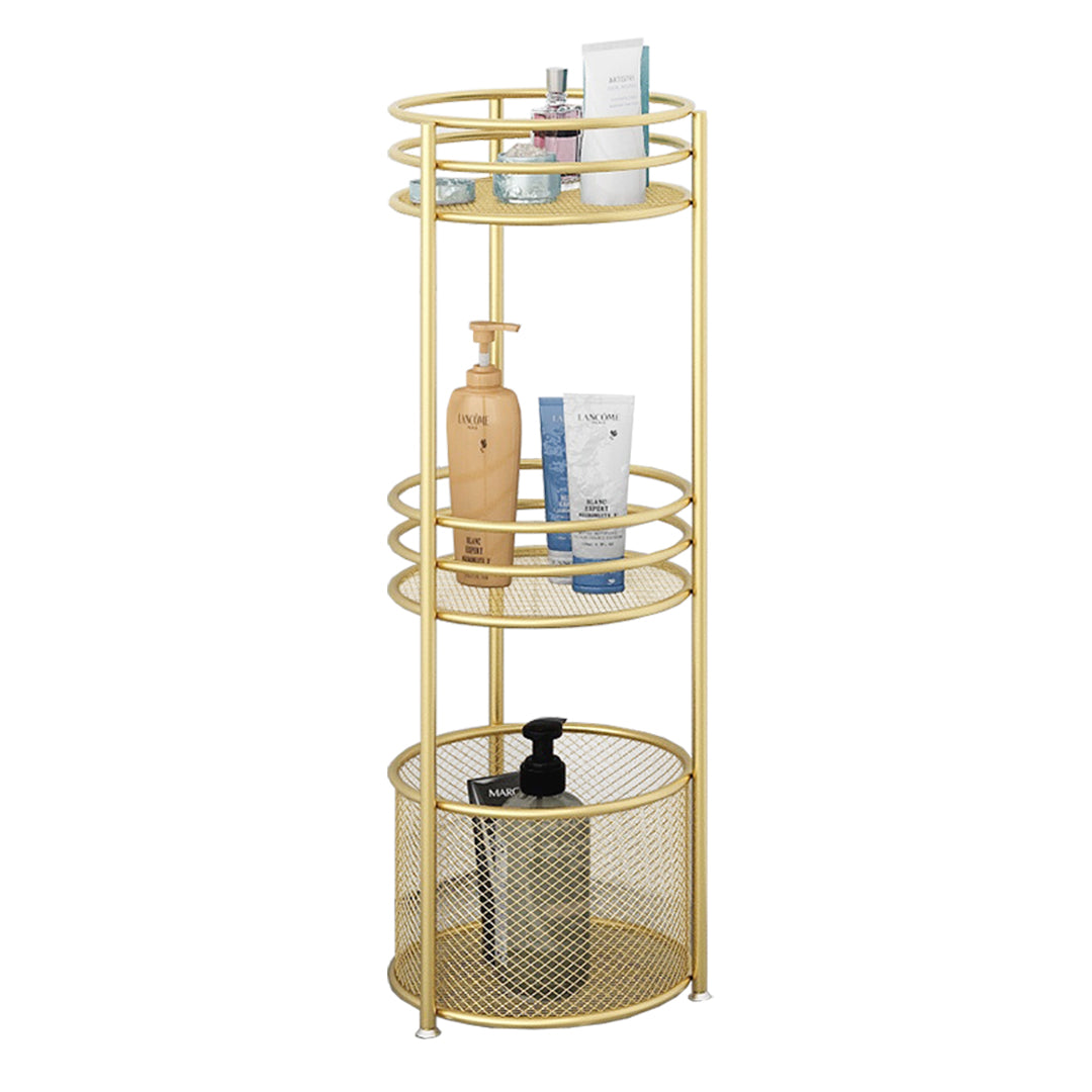 SOGA 2X 3 Tier Bathroom Freestanding Storage Shelf Multifunctional Display Rack Organiser with Basket LUZ-FPotZWJ15X2