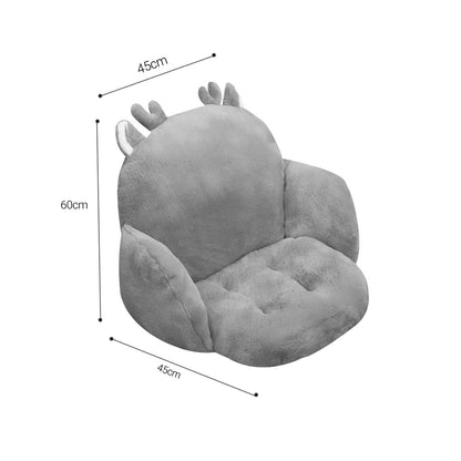 SOGA 2X Gray Bunny Shape Cushion Soft Leaning Bedside Pad Sedentary Plushie Pillow Home Decor LUZ-SCushion092X2